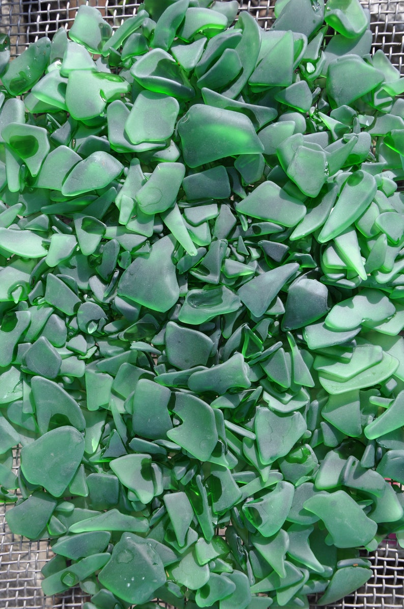 Green Color Bulk Sea Glass, Beach Glass, Nautical Beach Decor, Beach