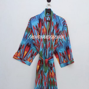 Cotton Boho Kimono Robe: Beach Cover Up, Unisex