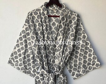 Robes, Lightweight pure cotton kimono robe, ladies night gown, kimono dressing gown, bridesmaid gowns, sustainable women bathrobe, Kimono