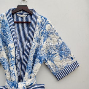 Free delivery, Green 100% Cotton Quilted Kimono Robe Jacket, Bestseller, Etsy’s Pick, Women&#39;s Wear, Popular now, Winter Robes women&#39;s robe