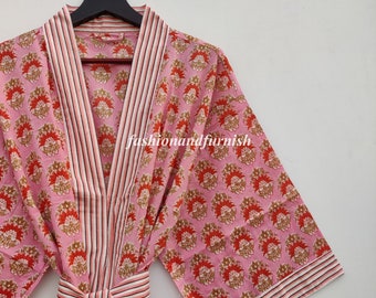 100% Cotton Kimono, Bath Robe Kimono, Dressing Gown, Floral Robe, Popular Print, Bridesmaid Gift for her