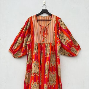 100% Cotton Block Print Dress, Cotton Dress, Women's Dress, Bestseller, Birthday Gift, Cotton Maxi Dress, Anokhi Style Printed Dress, Gift's