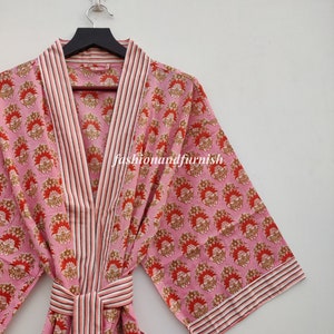 100% Cotton Kimono, Bath Robe Kimono, Dressing Gown, Floral Robe, Popular Print, Bridesmaid Gift for her