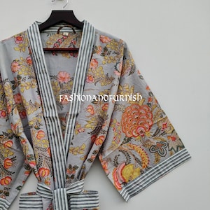 Beautiful Cotton Kimono Robe Dressing Gown,100% Cotton Kimono Robe Dress,Robes for Women Kimono,Etsy’s Pick,Beach Cover Gown,Kimono Robes