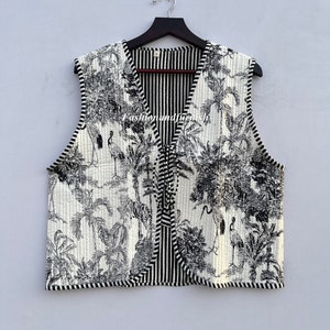 Handmade Patchwork Quilted Vest, Boho Cotton Waistcoat