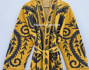 Handmade Boho Velvet Jacket – Embroidered Mystic Symbols, Festival Coat