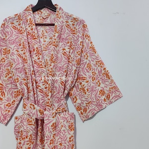 Robes, Lightweight Pure Cotton Kimono Robe, Ladies Night Gown, Kimono Dressing Gown, Bridesmaid Gowns, Sustainable Women Bathrobe, Kimono image 1