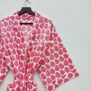 Lightweight Cotton Kimono Robe, Tiger Print, Loungewear