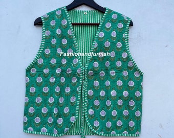 Handmade Patchwork Cotton Jacket: Floral Print Quilted Coat