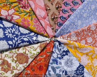 Indian hand block printed patch - scrap bundle - fabric scraps cotton - fabric remnants - flower fabric scrap - cotton patches - fat quarter