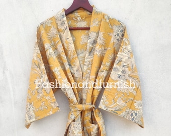 Robes Cotton Kimono Dress, Bath Robe Kimono, floral Cotton Kimono, Shower Robe, Cotton Kimono Robe, Dressing Gown