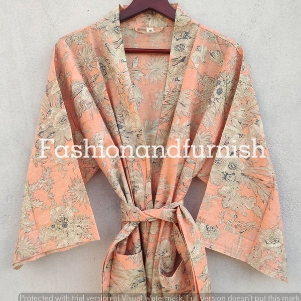 Beautiful Cotton Kimono Dress Bath Robe Kimono Night robe Dressing Gown Cotton Kimono Shower Robe Cotton Kimono Robe Indian kimono robe