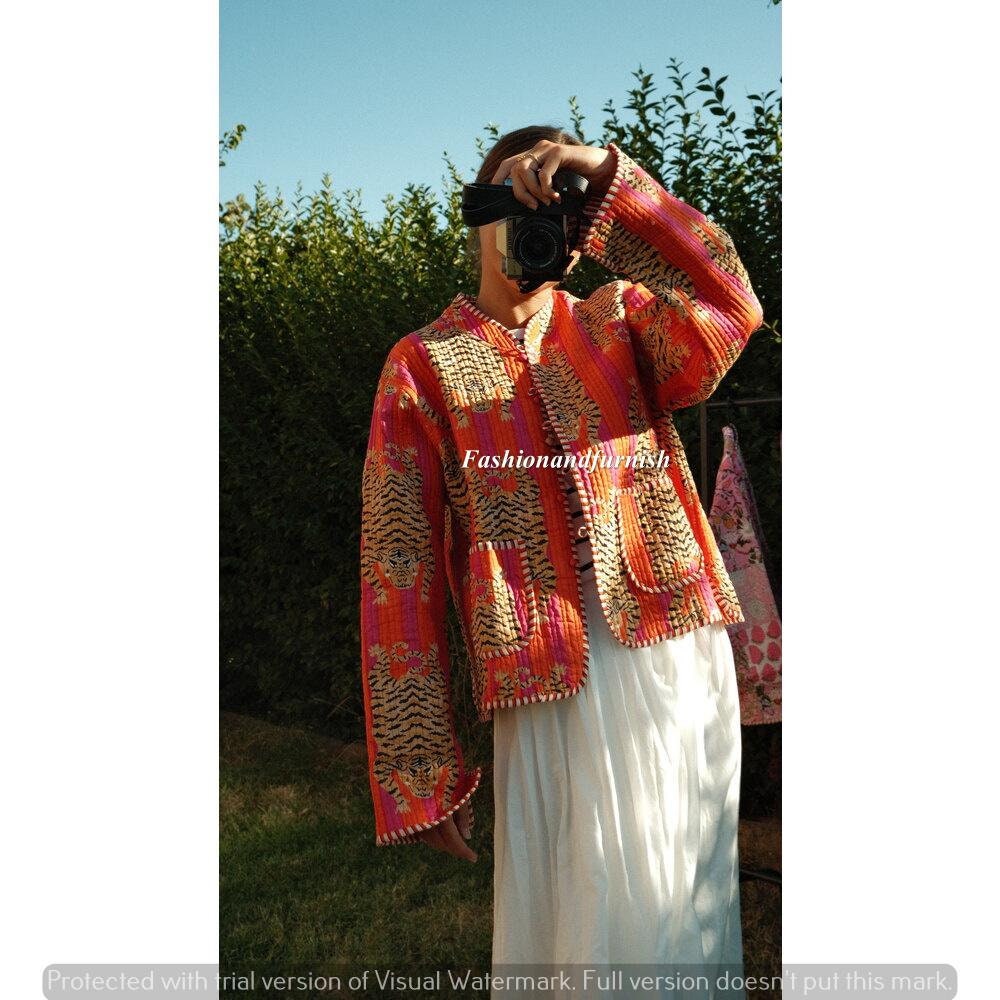 Indian Block Print Jacket - Etsy Indian Block Print Jacket - Etsy