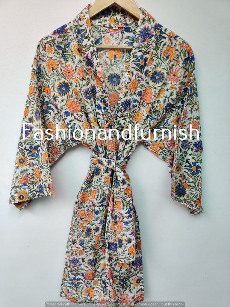 Cotton Kimono Bath Robe Cotton Robe Kimono Indian Pure - Etsy