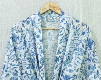 Beautiful Cotton Kimono Dress, Bath Robe Kimono, hand Block Printed Cotton Kimono, Shower Robe, Cotton Kimono Robe, Dressing Gown, Robes
