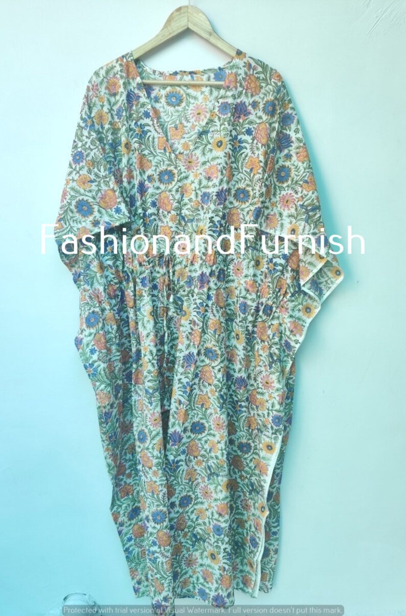 Long Cotton Dress Night Dress Women Caftan Maternity Wear Resort Wear Maxi Dress Christmas Gift #KAFTAN 518 Free Size Dress Spa Robe