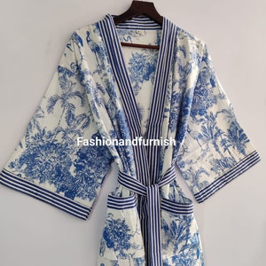 100% Cotton kimono Robes Beautiful Cotton Kimono Dress Express Delivery Dressing Gown Cotton Kimono Free Delivery Bridesmaid Gift Bestseller zdjęcie 8