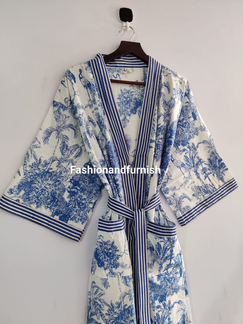 100% Cotton kimono Robes Beautiful Cotton Kimono Dress Express Delivery Dressing Gown Cotton Kimono Free Delivery Bridesmaid Gift Bestseller zdjęcie 8