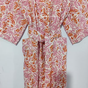 Robes, Lightweight Pure Cotton Kimono Robe, Ladies Night Gown, Kimono Dressing Gown, Bridesmaid Gowns, Sustainable Women Bathrobe, Kimono image 7