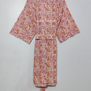 Robes, Lightweight Pure Cotton Kimono Robe, Ladies Night Gown, Kimono Dressing Gown, Bridesmaid Gowns, Sustainable Women Bathrobe, Kimono image 8