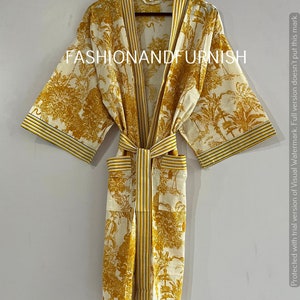 100% Cotton kimono Robes Beautiful Cotton Kimono Dress Express Delivery Dressing Gown Cotton Kimono Free Delivery Bridesmaid Gift Bestseller YELLOW TIGER