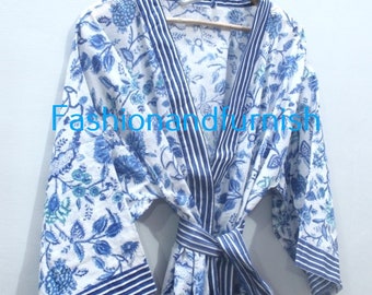 Cotton Kimono Robes Bath robe Dressing Gown gifts Beachwear long/short
