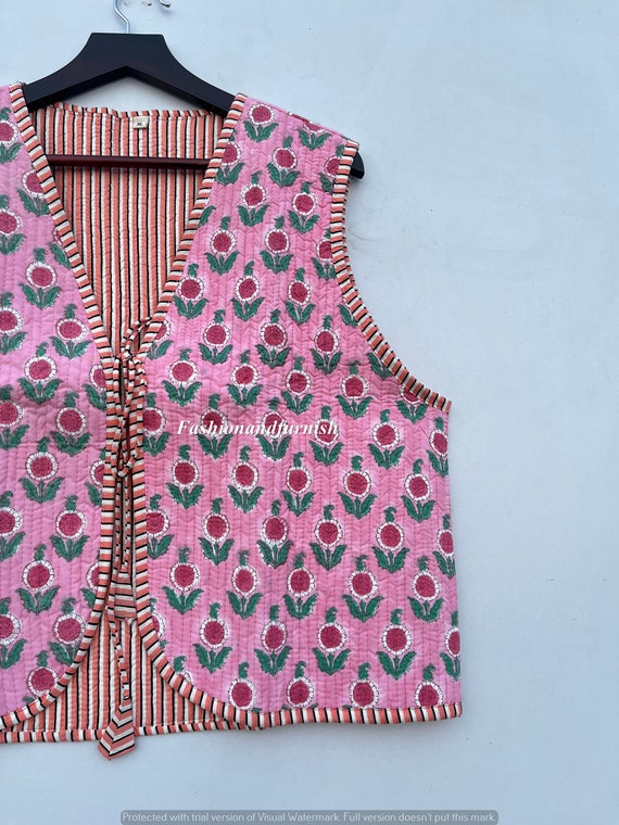Cotton Quilted Waistcoat Vintage Style Quilted Vest Jackets