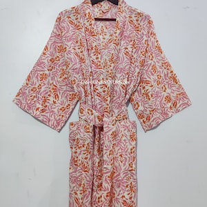 Robes, Lightweight Pure Cotton Kimono Robe, Ladies Night Gown, Kimono Dressing Gown, Bridesmaid Gowns, Sustainable Women Bathrobe, Kimono image 6