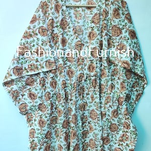 Cotton kaftan, Long cotton dress, Boho dress, Summer cotton kaftan, Loose Dress, Beach cover up dress, Indian cotton kaftan #KAFTAN 509