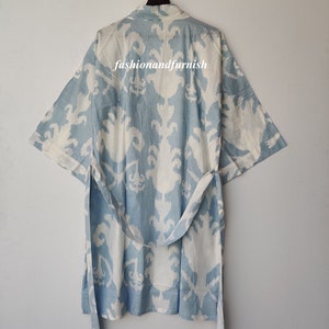 Beautiful Cotton Kimono Dress, Bath Robe Kimono, hand Block Printed Cotton Kimono, Shower Robe, Cotton Kimono Robe, Dressing Gown image 10