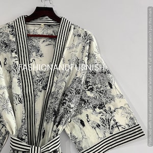 100% Cotton kimono Robes Beautiful Cotton Kimono Dress Express Delivery Dressing Gown Cotton Kimono Free Delivery Bridesmaid Gift Bestseller BLACK TIGER
