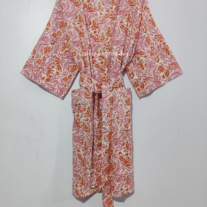 Robes, Lightweight Pure Cotton Kimono Robe, Ladies Night Gown, Kimono Dressing Gown, Bridesmaid Gowns, Sustainable Women Bathrobe, Kimono image 3