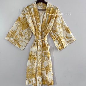 100% Cotton kimono Robes Beautiful Cotton Kimono Dress Dressing Gown Cotton Kimono Bridesmaid Gift Bestseller image 3