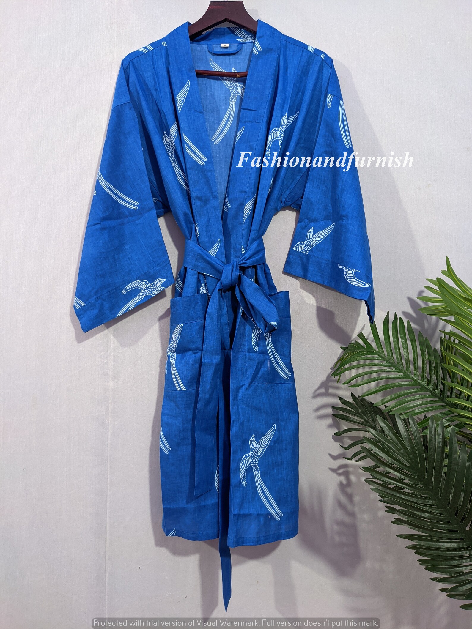Beautiful Cotton Kimono Dress Bath Robe Kimono Hand Block Etsy