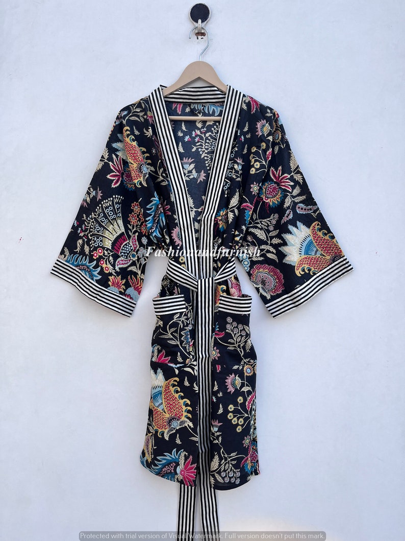 100% Cotton kimono Robes Beautiful Cotton Kimono Dress Express Delivery Dressing Gown Cotton Kimono Free Delivery Bridesmaid Gift Bestseller imagen 7