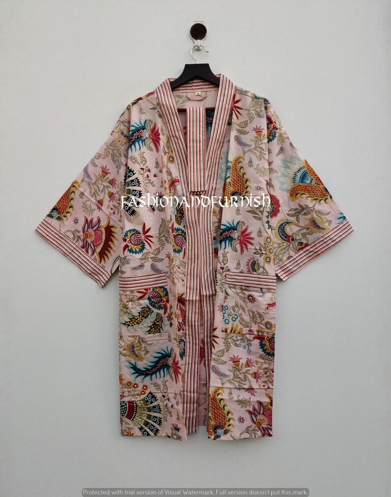 100% Cotton kimono Robes Beautiful Cotton Kimono Dress Express Delivery Dressing Gown Cotton Kimono Free Delivery Bridesmaid Gift Bestseller image 2