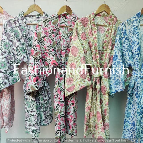 EXPRESS DELIVERY Cotton Kimono Robes Floral Print Kimono Etsy