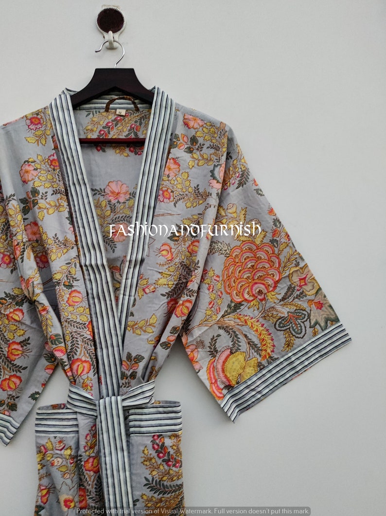 100% Cotton kimono Robes Beautiful Cotton Kimono Dress Express Delivery Dressing Gown Cotton Kimono Free Delivery Bridesmaid Gift Bestseller image 10