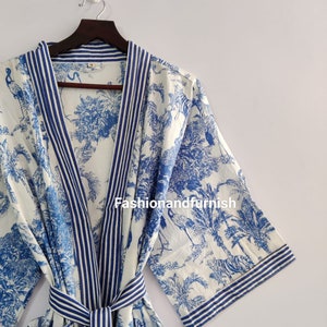 100% Cotton kimono Robes Beautiful Cotton Kimono Dress Express Delivery Dressing Gown Cotton Kimono Free Delivery Bridesmaid Gift Bestseller image 3