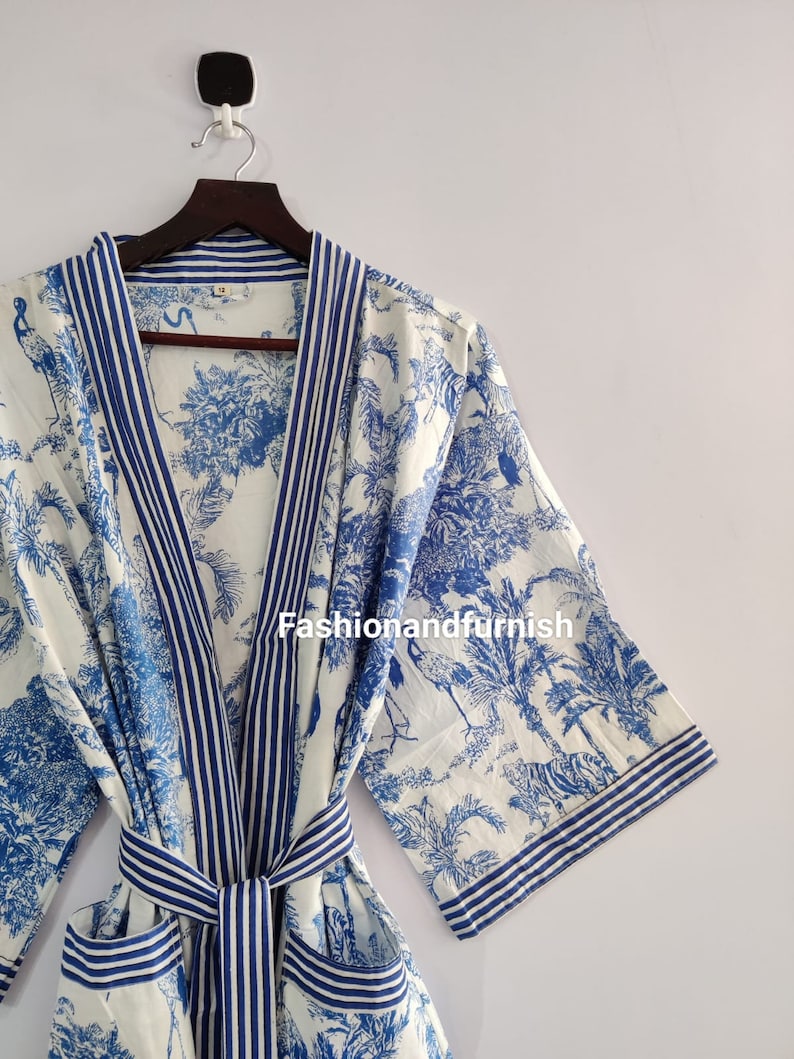 100% Cotton kimono Robes Beautiful Cotton Kimono Dress Express Delivery Dressing Gown Cotton Kimono Free Delivery Bridesmaid Gift Bestseller image 3