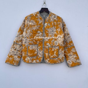 Handmade Cotton Kantha Jacket: Reversible Quilted Boho Coat