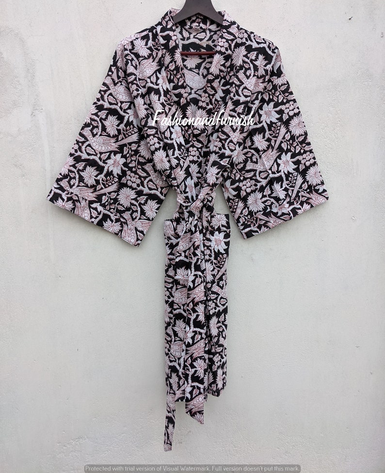 100 Cotton Kimono Robes Dresses Pure Cotton Kimono Cotton Etsy