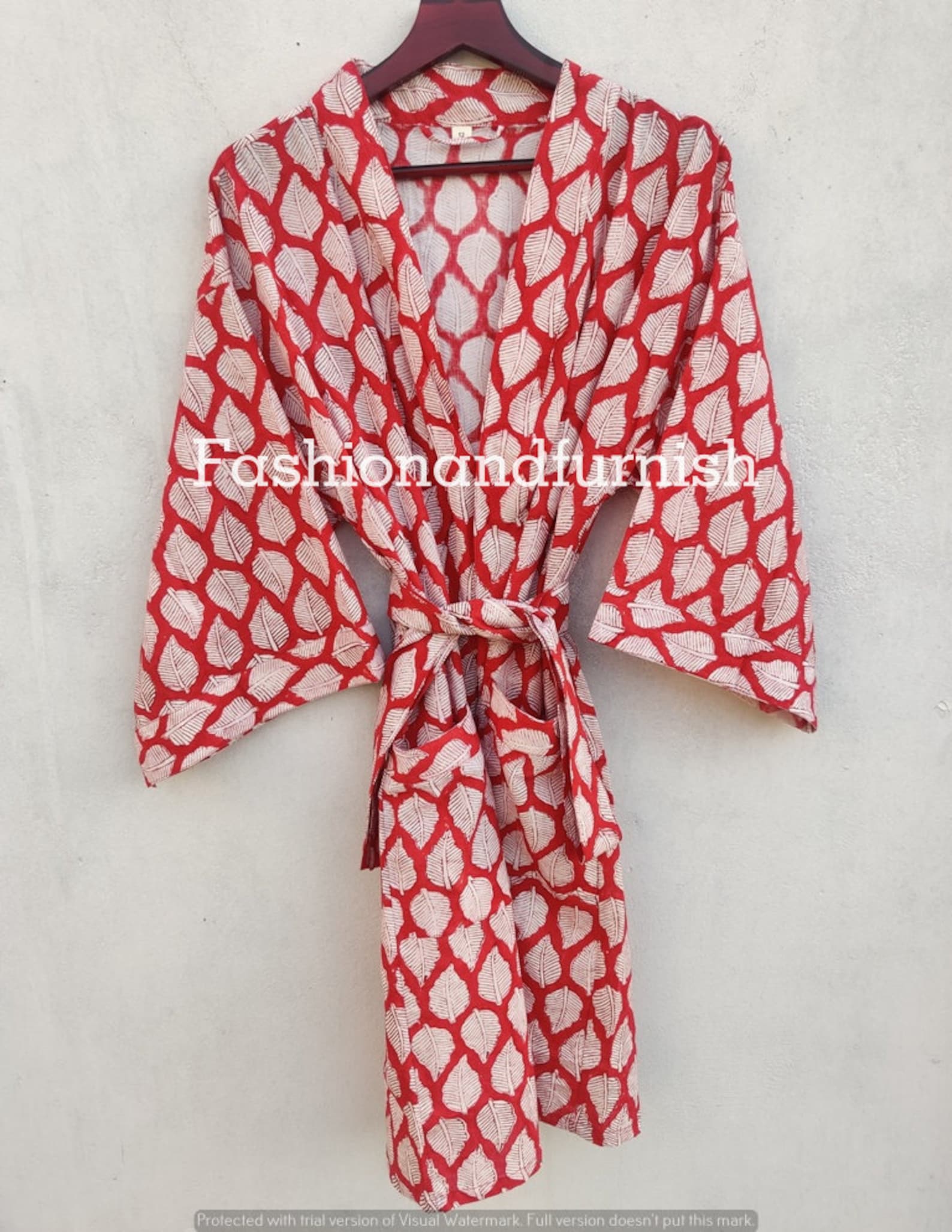 Beautiful Cotton Kimono Dress Bath Robe Kimono Hand Block Etsy