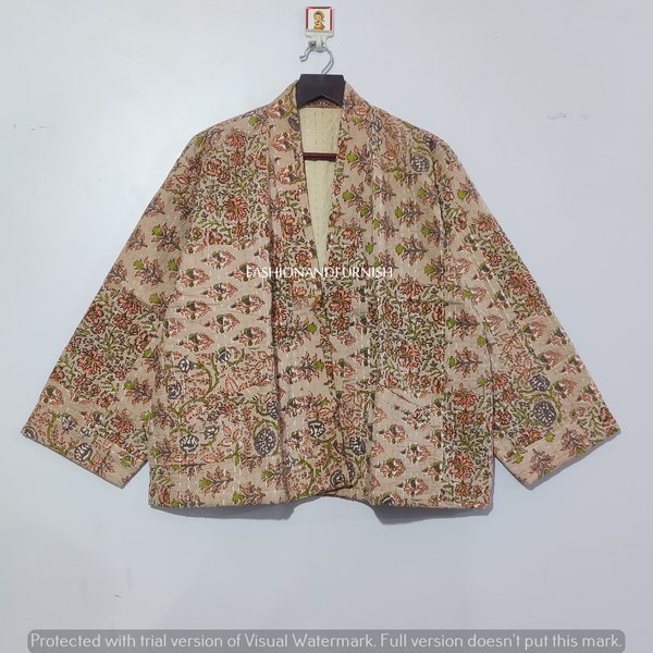 New Pattern Kantah Jacket, Handmade Kantha Coat, Cotton Quilted Robe, Bridesmaid Robe, Dressing Gown, Kantha Robe