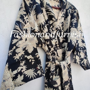 Black Robes, cotton kimono robe, Kimono dress, Soft and comfortable robe, Coat Robe, Beach cover up, Bridesmaid's robe, Beautiful robe #16