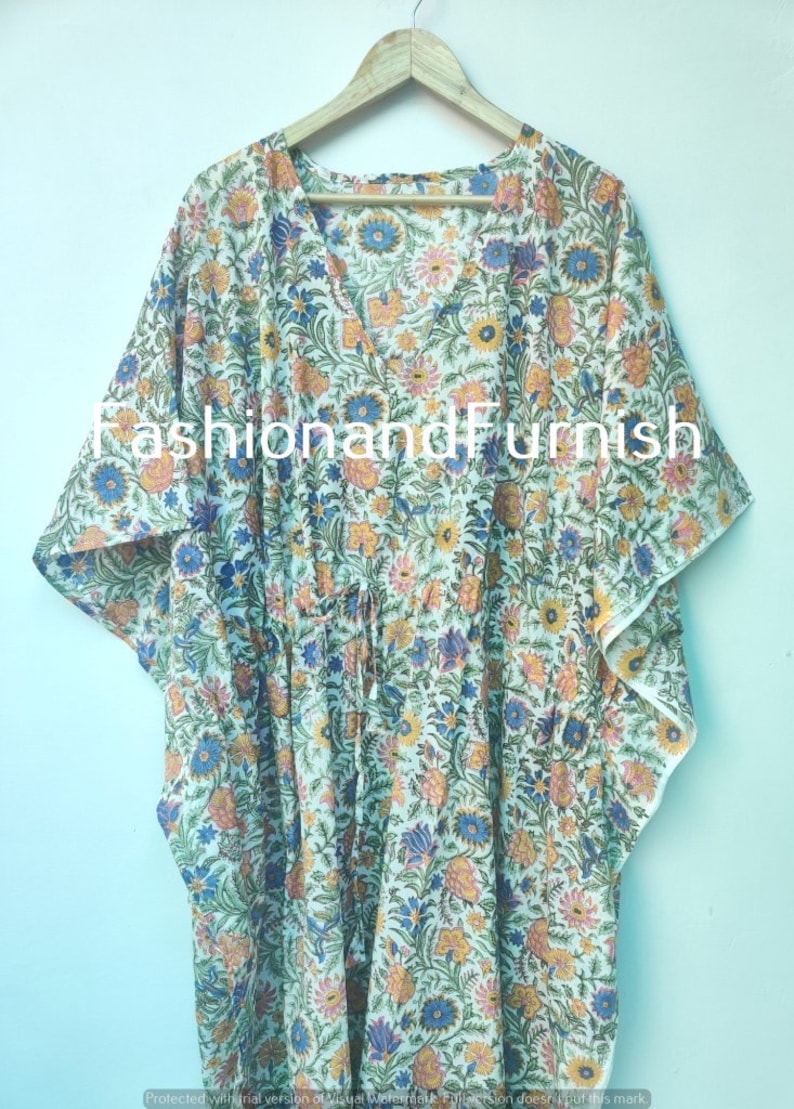 Long Cotton Dress Night Dress Women Caftan Maternity Wear Resort Wear Maxi Dress Christmas Gift #KAFTAN 518 Free Size Dress Spa Robe