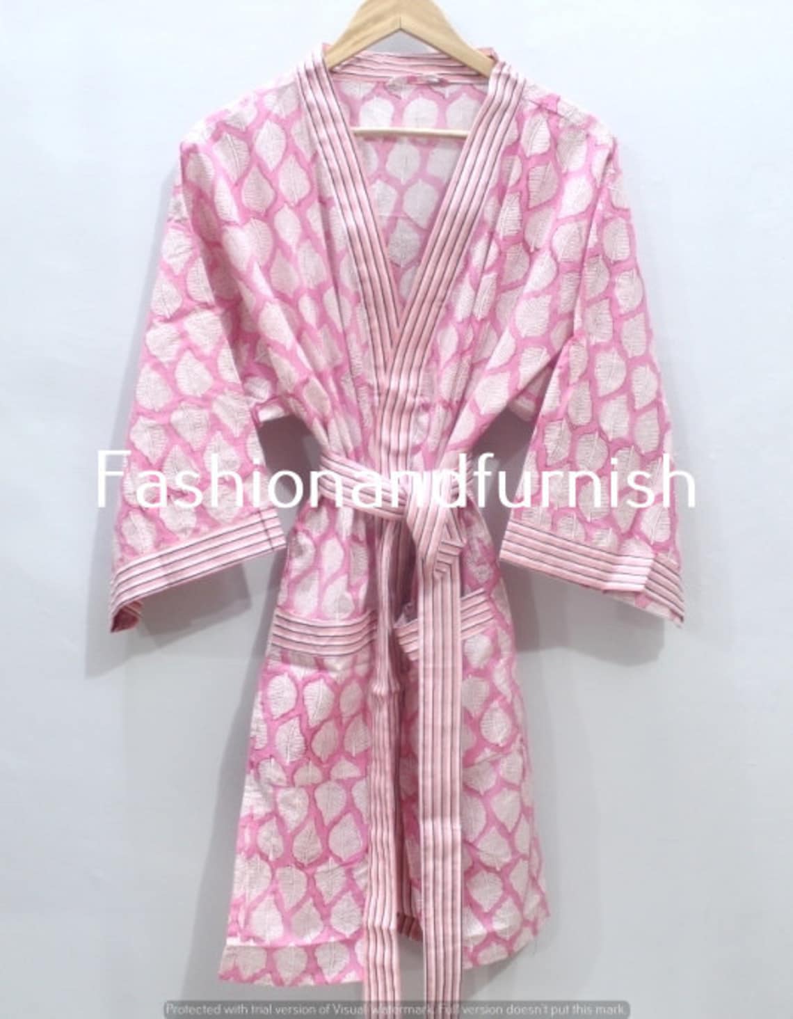 100 Cotton Kimono Indian Kimono Robes Printed Dressing Gown Etsy