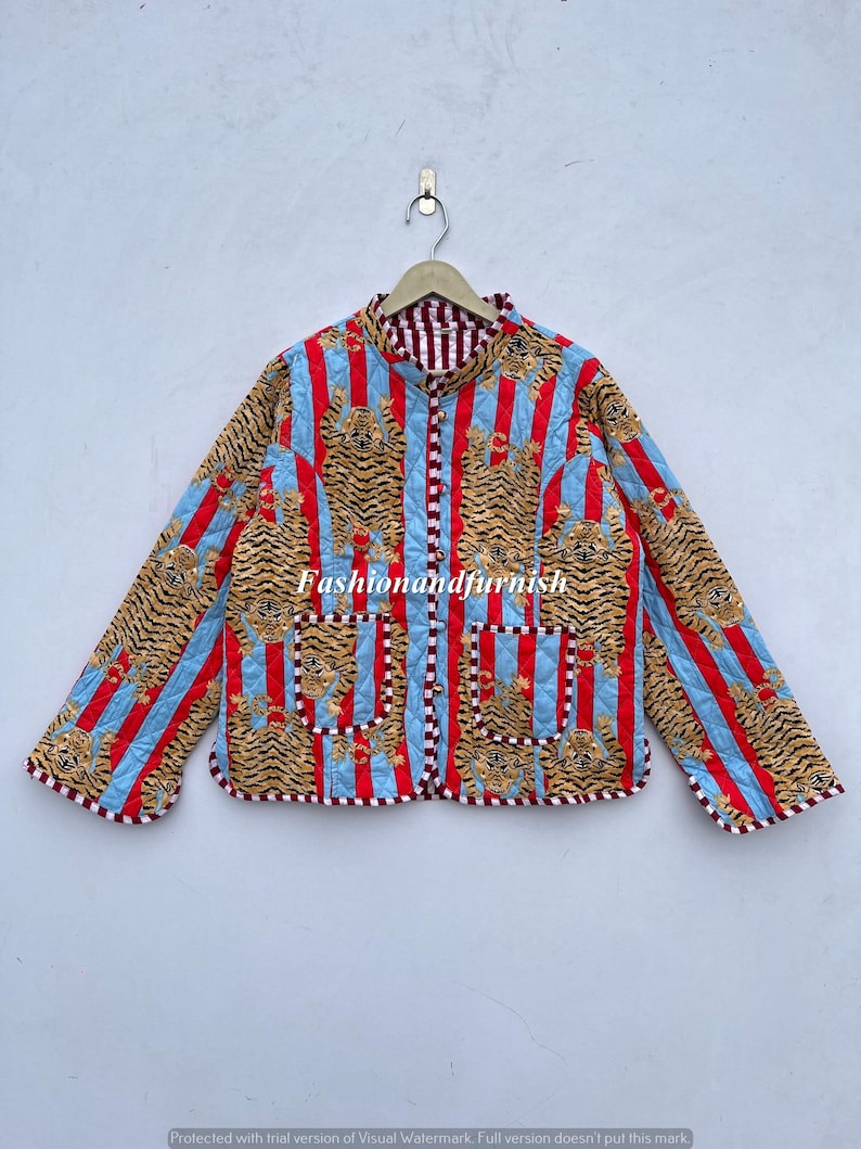 Handmade Patchwork Cotton Quilted Jacket: Reversible Boho Coat - Etsy