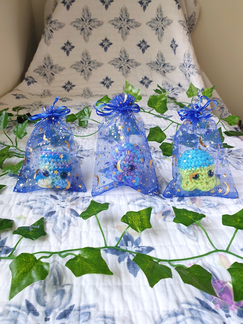 colorful unique artdecor Handmade Gift celestial accessories Adopt a magicalcute present Surprise Crochet Shooting Star Octopus
