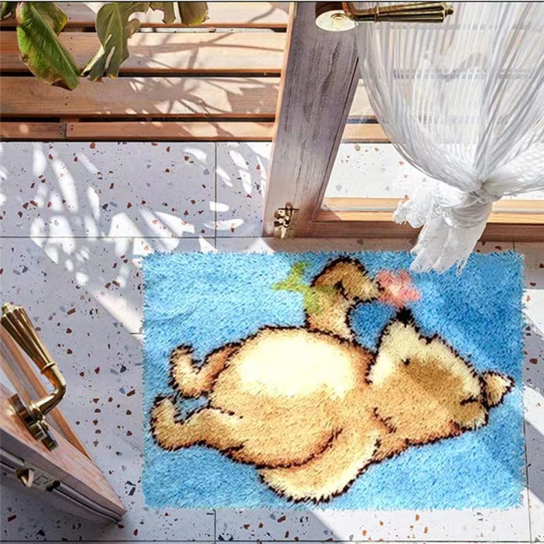 Bear Latch Hook Kit DIY Latch Hook Rug Kits Carpet Needlework Etsy